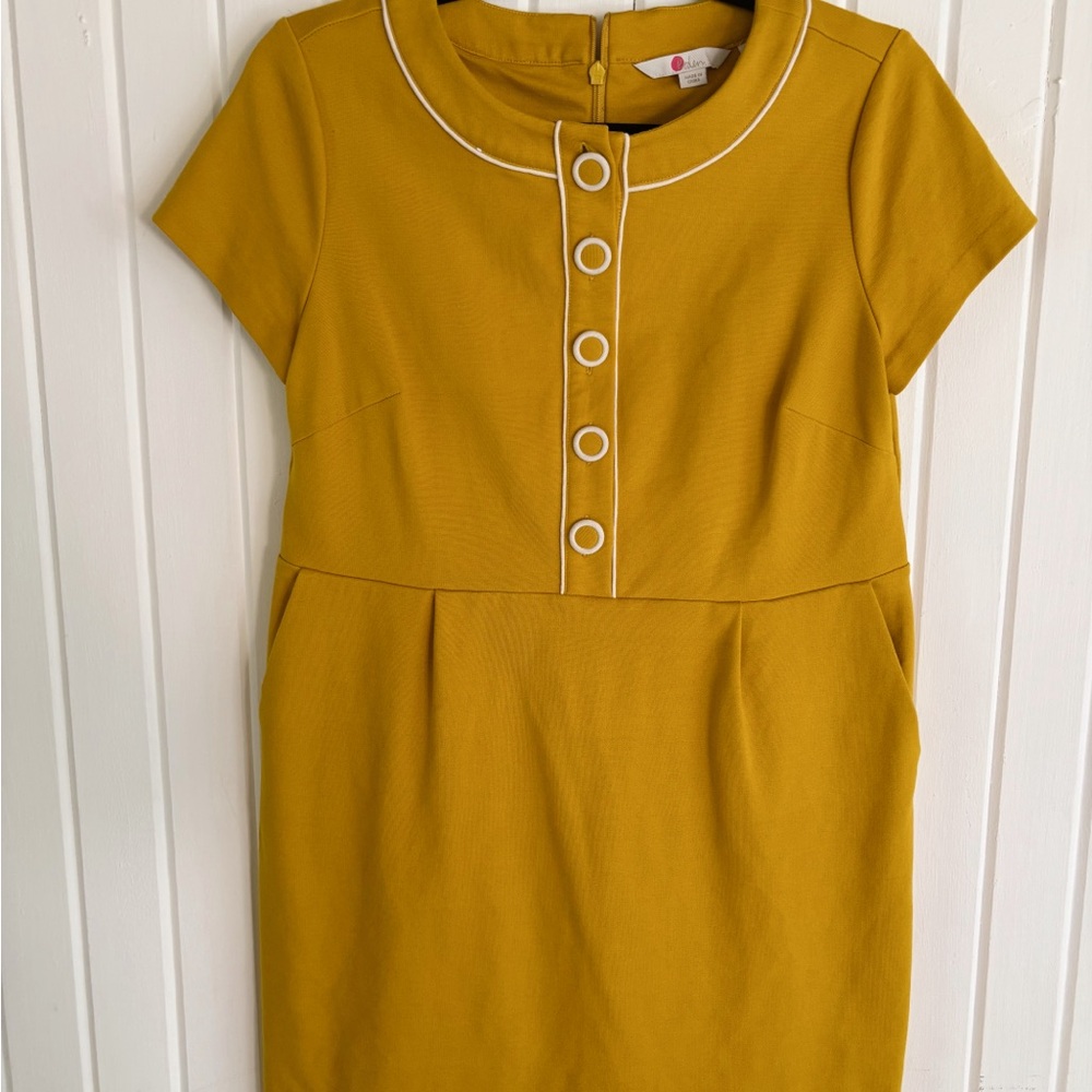 Mustard Yellow Button-Front Dress
